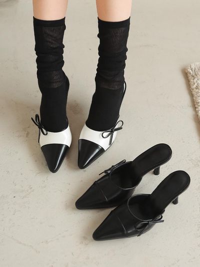 fri fla Stiletto Ribbon Mules (2 Colors)