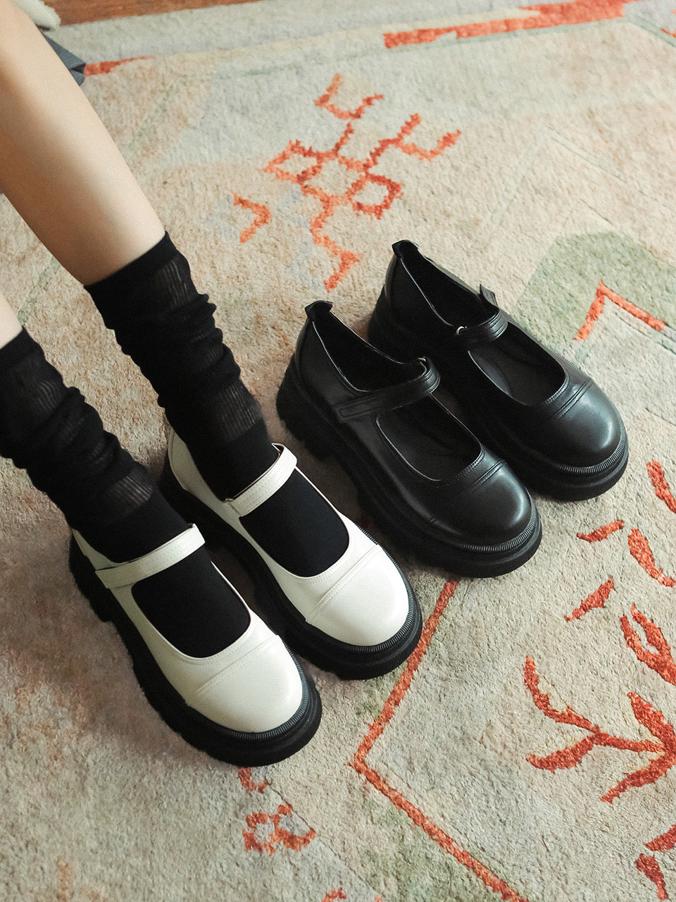 fri fla Velcro Platform Mary Jane (2 Colors)