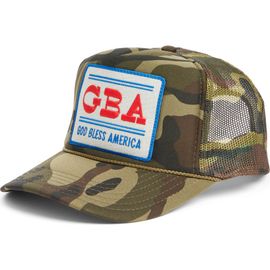 Friday Feelin’ Friday Feelin’ God Bless America Camo Trucker Hat 