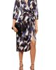Friends Like These Friends Like These Abstract Print Satin Wrap Midi Dress - 1