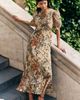 Friends Like These Friends Like These Ruched Puff Sleeve Chiffon Maxi Dress - 3