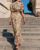 Friends Like These Friends Like These Ruched Puff Sleeve Chiffon Maxi Dress - 4