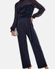 Friends Like These Friends Like These Sequin Mixed Media Long Sleeve Jumpsuit - 1