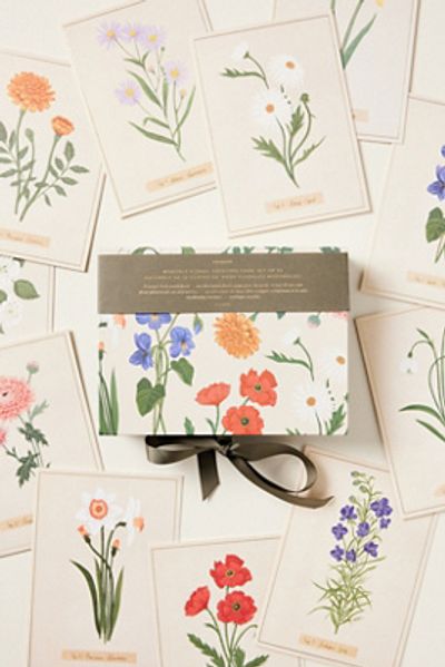 Fringe Studio Birth Month Flower Notecards, Set of 12