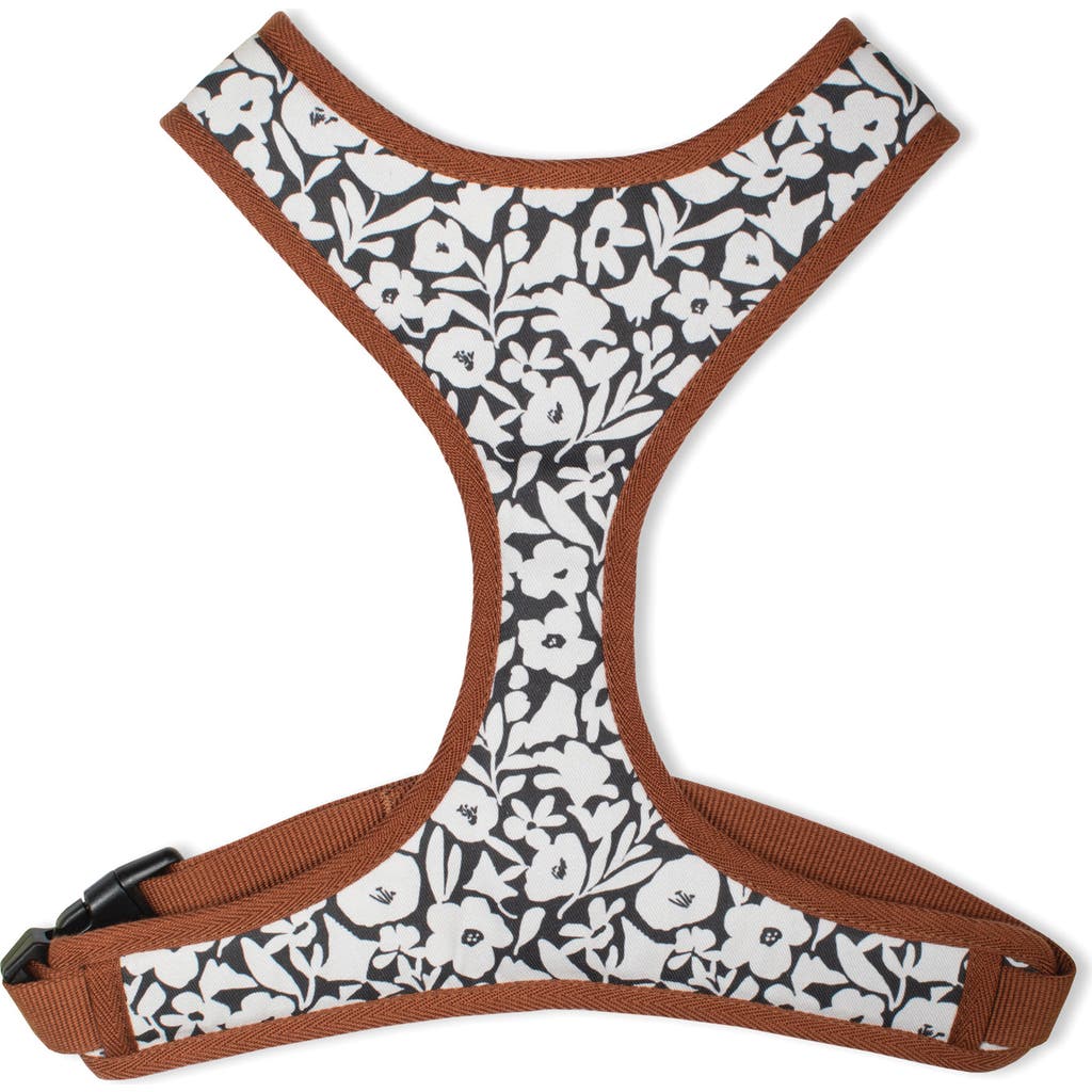 Fringe Studio Fringe Studio Charcoal Floral Large Dog Harness