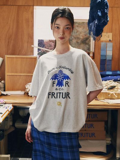 FRITUR Blue Bird T-shirt [Light Gray] (F252TS02)
