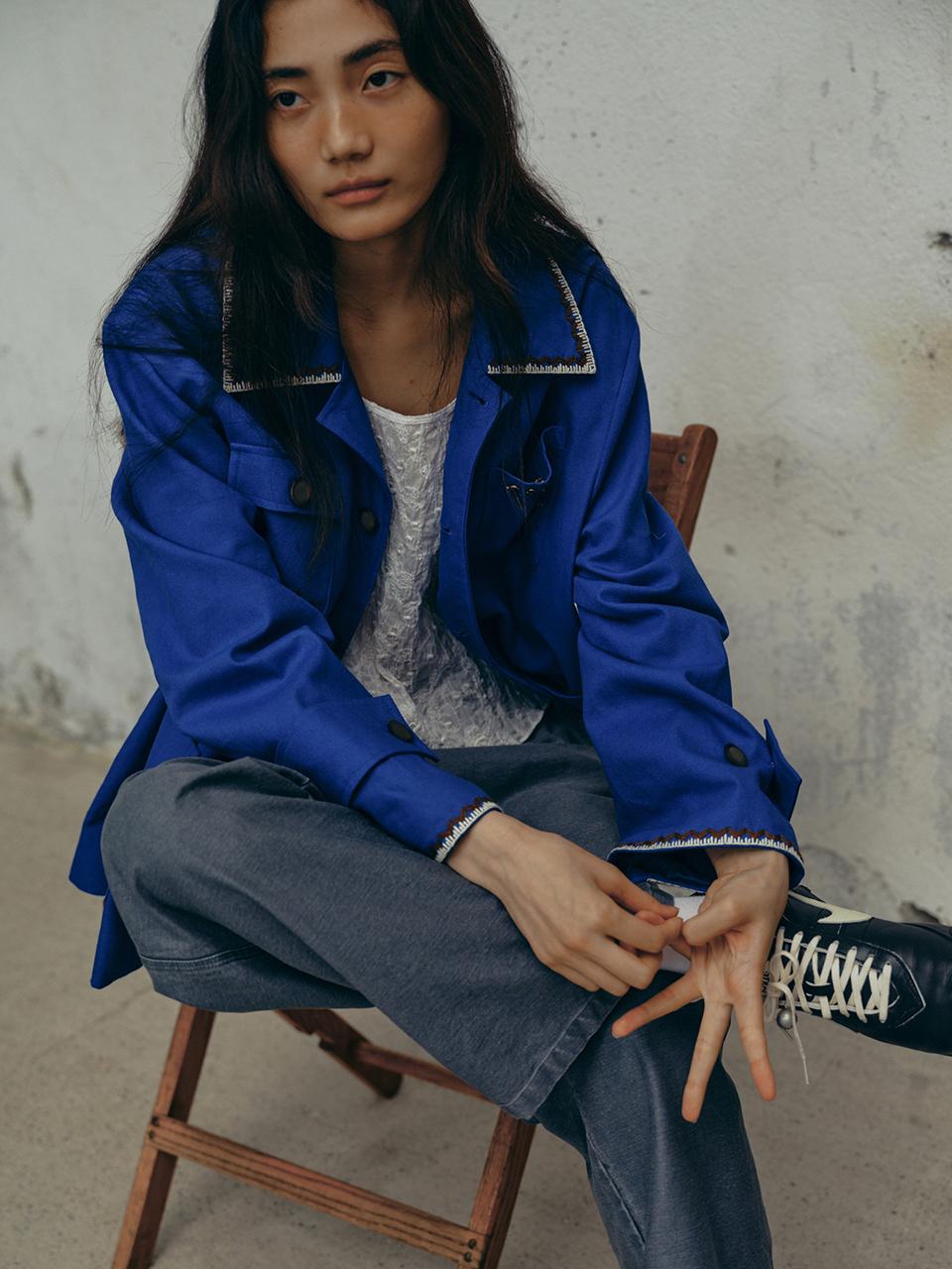 FRITUR Embroidery Work Jacket Blue_F243JK02