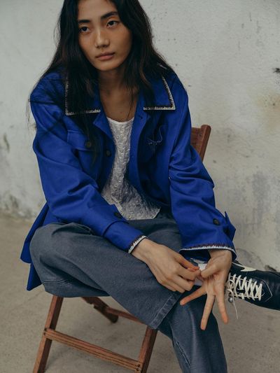 FRITUR Embroidery Work Jacket Blue_F243JK02
