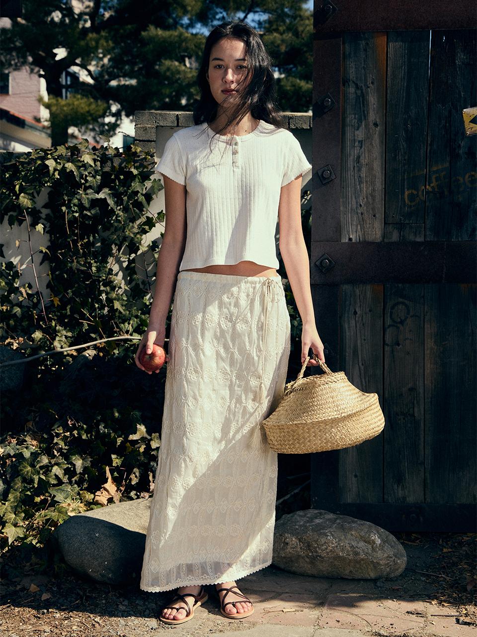 FRITUR Eyelet Button T-Shirt (F251TS01)