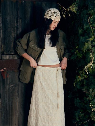 FRITUR Needle Tassel Maxi Skirt [Ivory] (F252SK01)