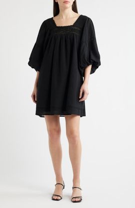 FRNCH FRNCH Lorelei Puff Sleeve Cotton Shift Dress