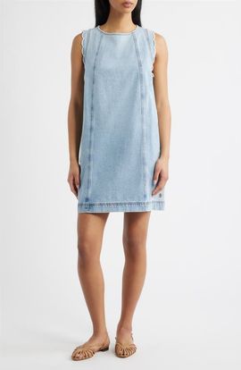 FRNCH FRNCH Vito Scallop Sleeveless Shift Dress