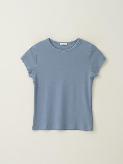 fromwhere Basic Crew Neck T-Shirt [Sky Blue]