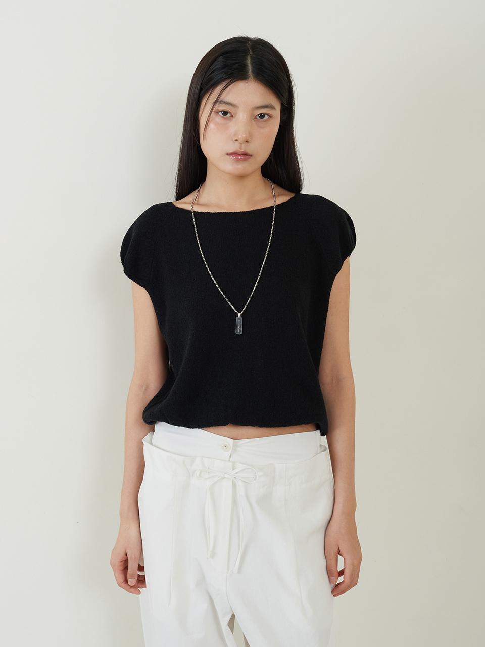 fromwhere Cap Sleeve Sweater [Black]