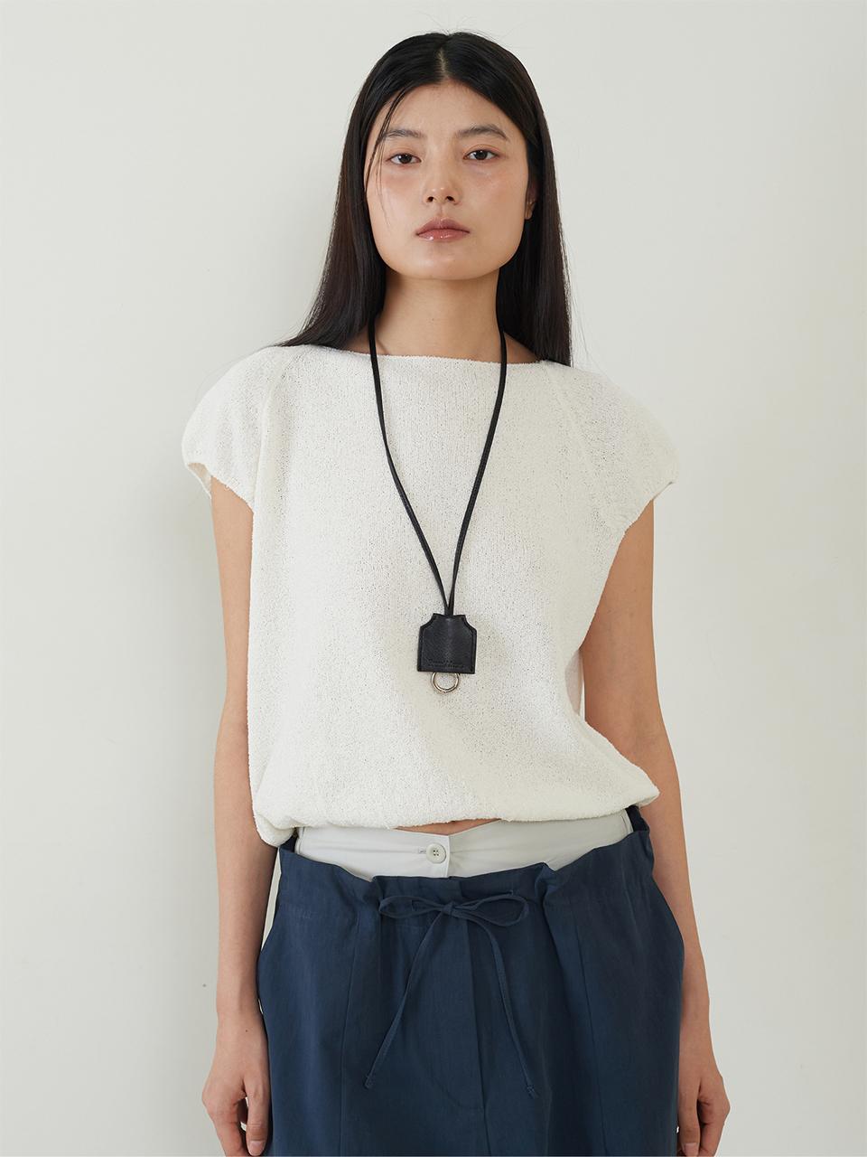 fromwhere Cap Sleeve Sweater [White]