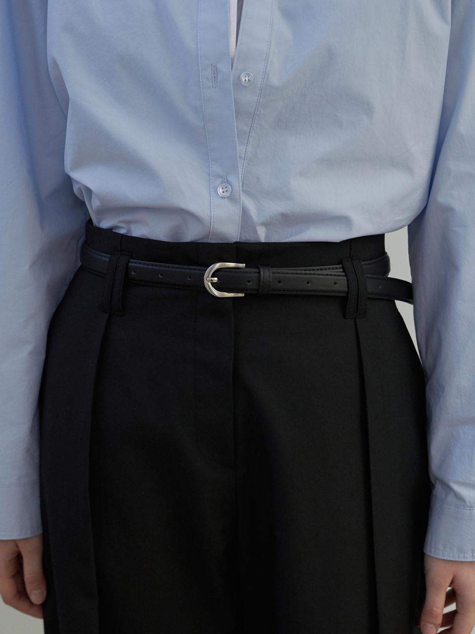 fromwhere Classic Leather Belt Black