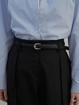 fromwhere Classic Leather Belt Black