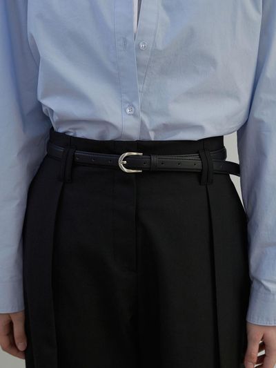 fromwhere Classic Leather Belt Black