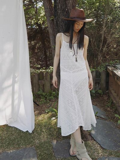 fromwhere CROCHET LONG DRESS [IVORY]