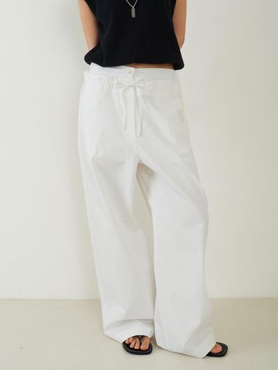 fromwhere Double Belt Over Fit Pants [Ivory]