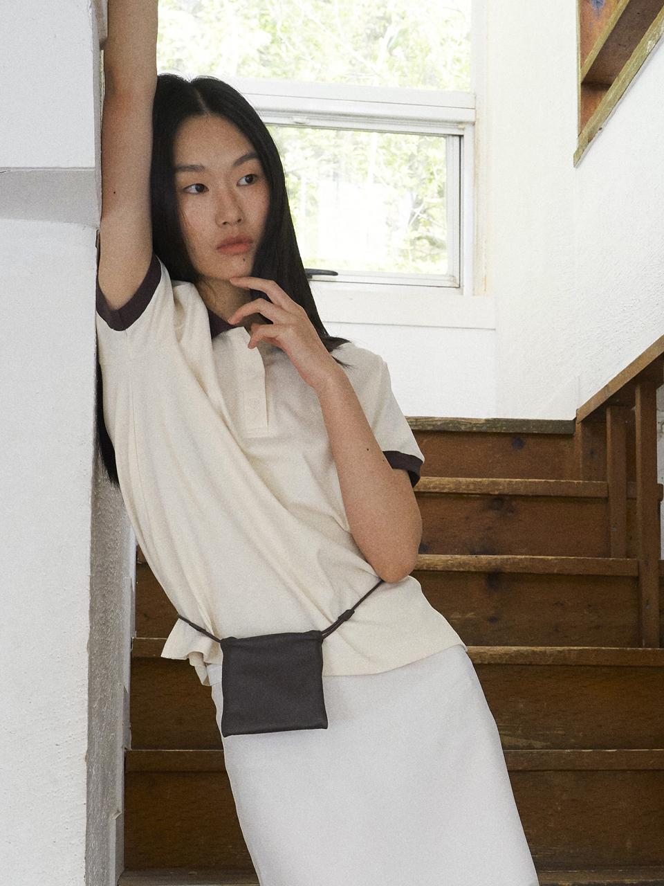 fromwhere EMBLEM POLO T-SHIRT [WHITE]