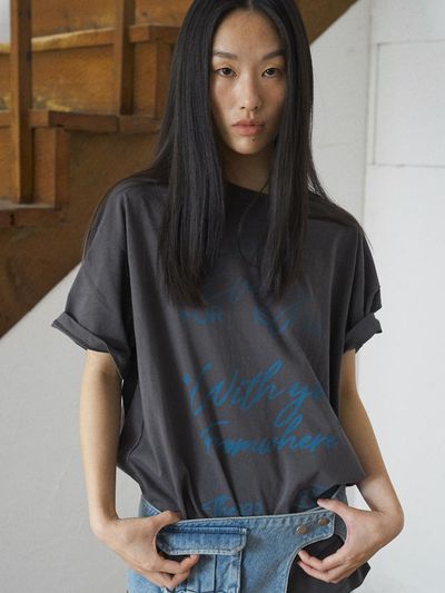 fromwhere FADED T-SHIRT [CHARCOAL]