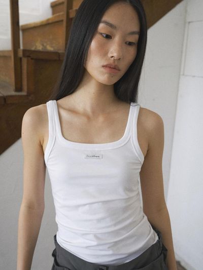 fromwhere RIBBED SLEEVELESS TOP [WHITE]