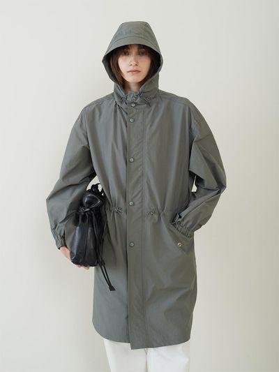 fromwhere String Hoodie Half Coat [Charcoal]