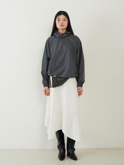fromwhere String Sheer Nylon Sweatshirt [Charcoal]