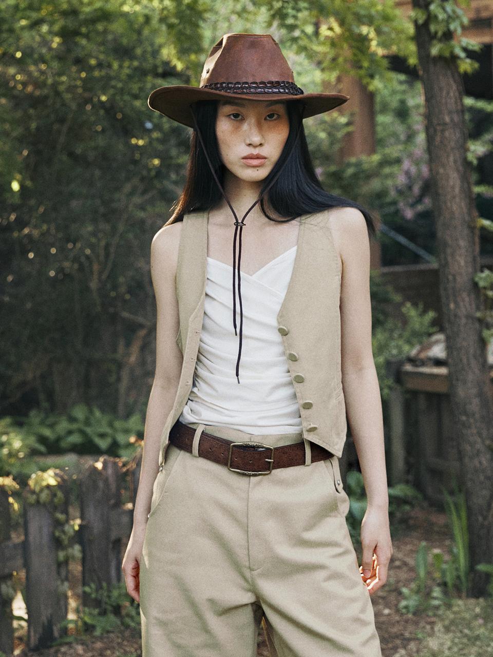 fromwhere WESTERN VEST [BEIGE]