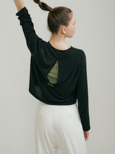 FRONT2LINE Back Slit Long Sleeve Cover-up