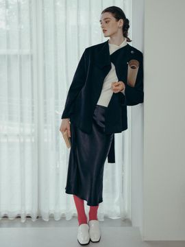 FRONTROW A-Line Glossy Skirt_2color
