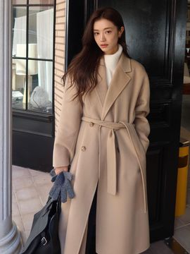 FRONTROW Cashmere Blend Handmade Double Long Coat - 2 Color