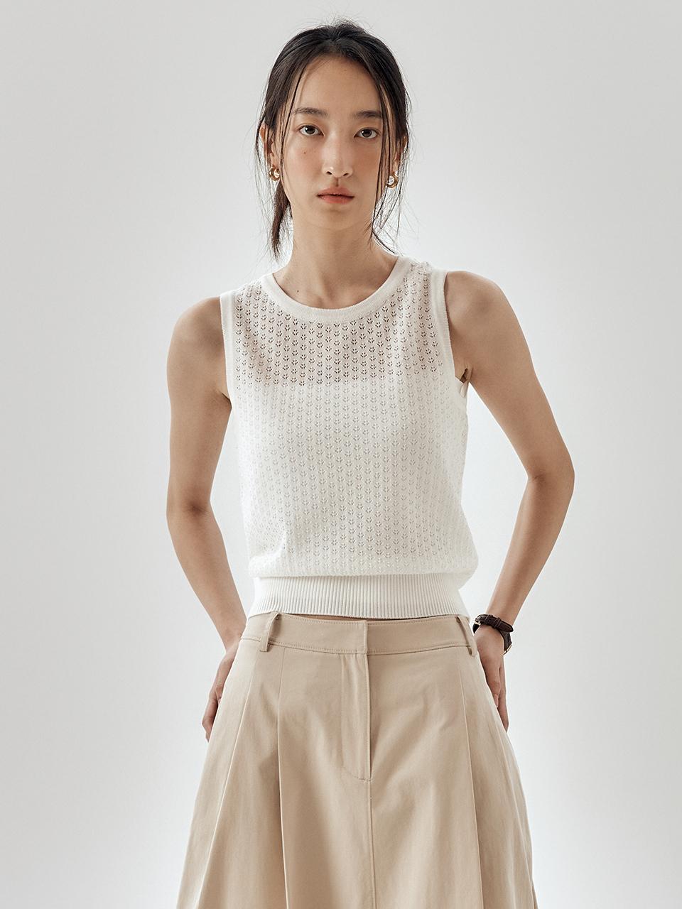 FRONTROW Crochet Sleeveless Knit Top - 2 Colors