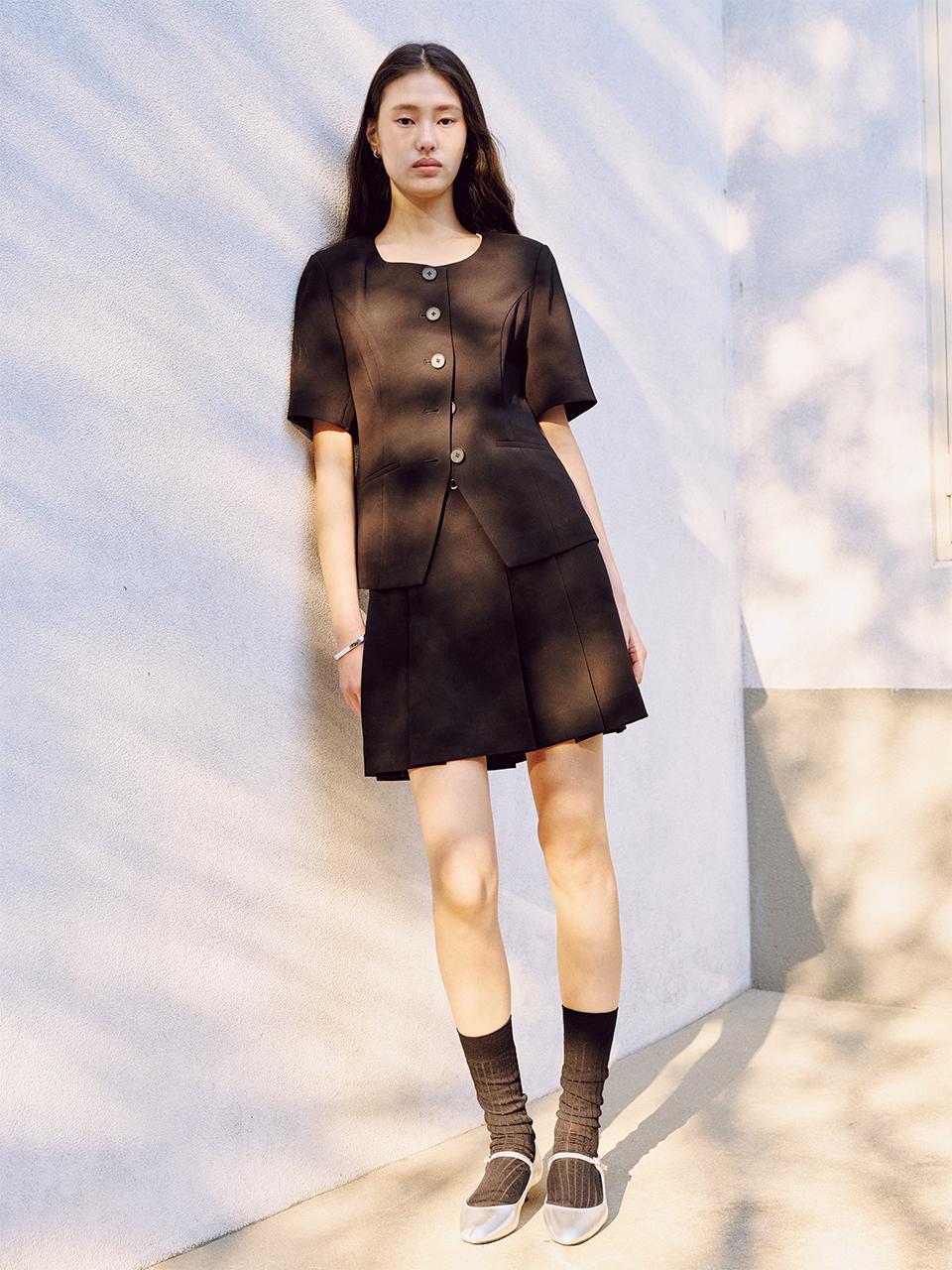 FRONTROW [Drama Signature] Pleats Mini Skirt