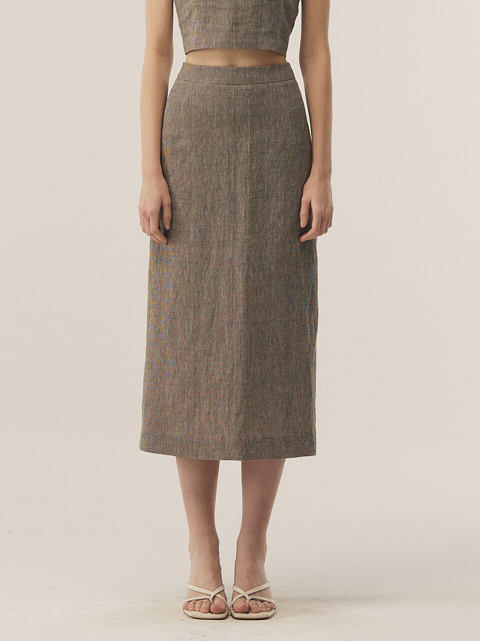 FRONTROW [Linen] H-line Midi Skirt