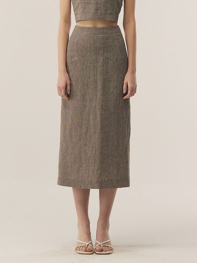 FRONTROW [Linen] H-line Midi Skirt
