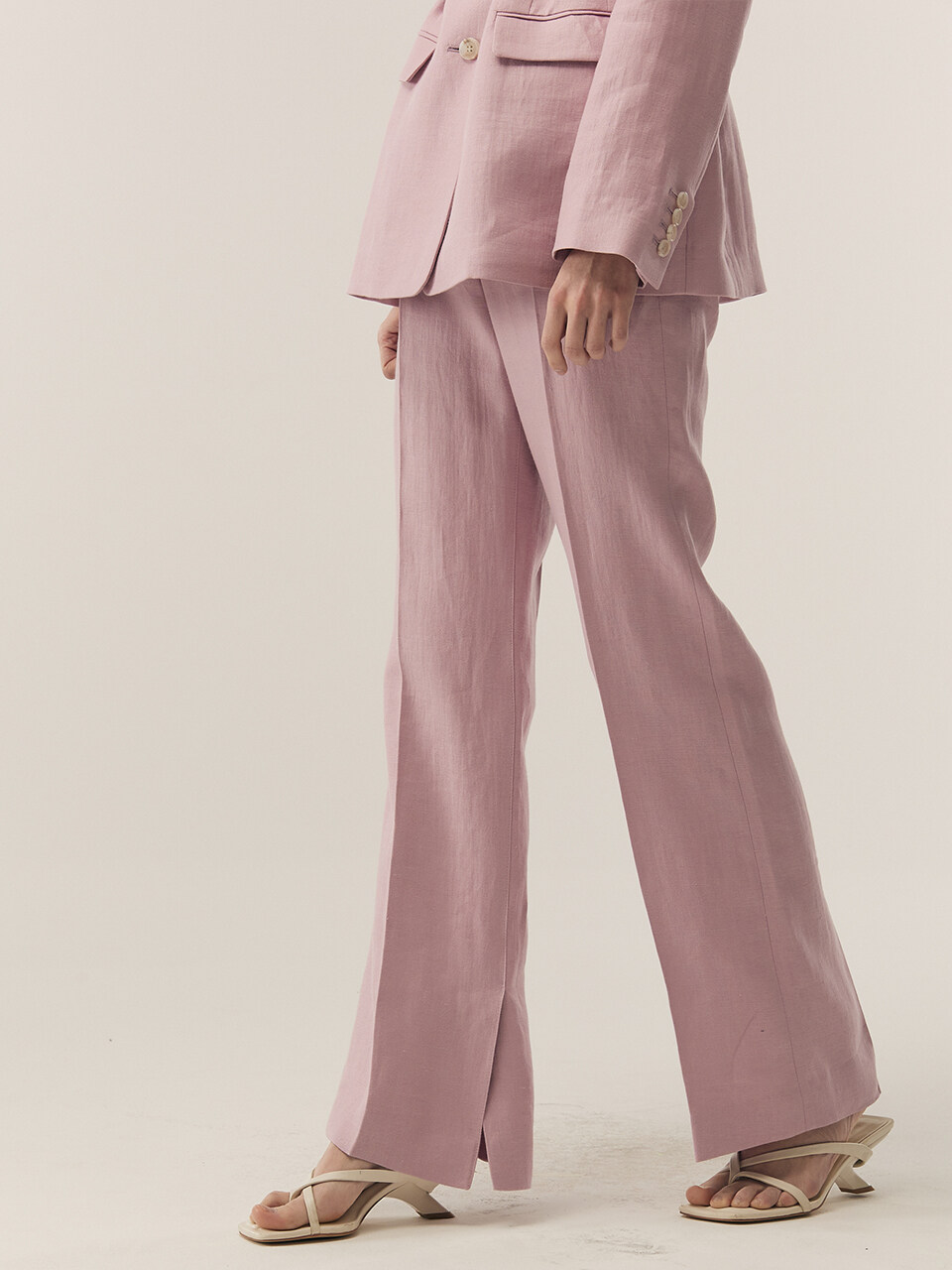 FRONTROW [Linen] Semi-wide Linen Pants_2 Colors