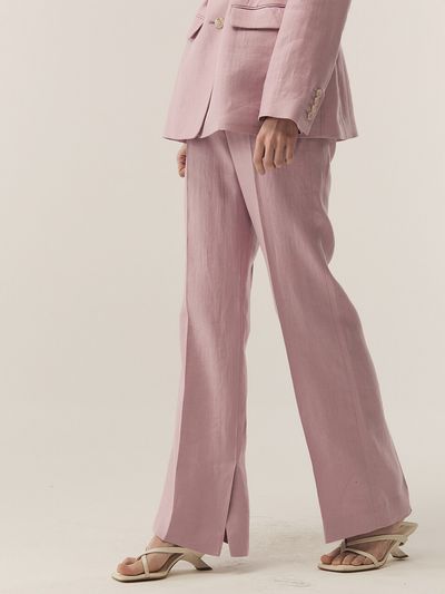 FRONTROW [Linen] Semi-wide Linen Pants_2 Colors