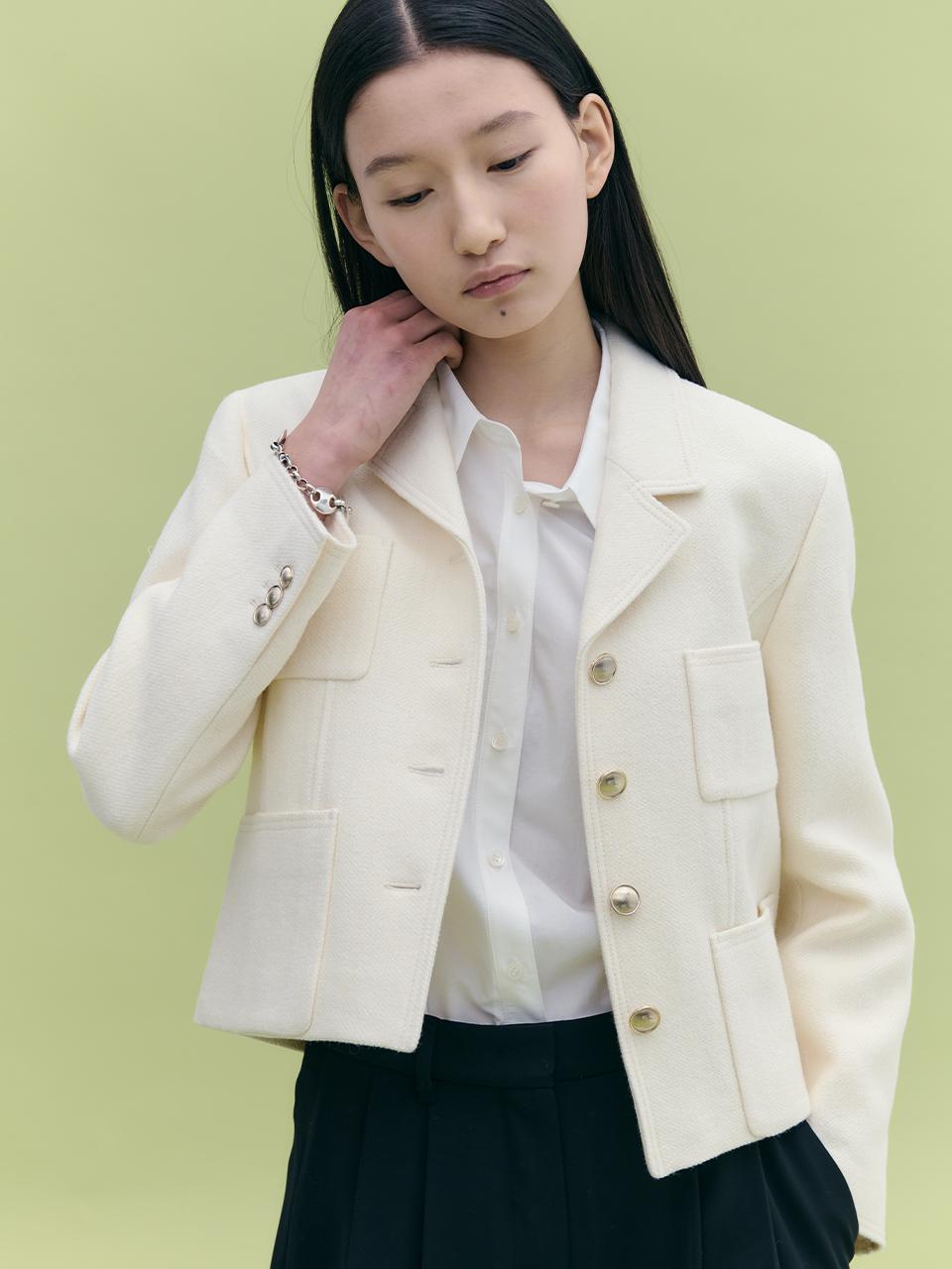 FRONTROW [Tweed] Stitch Tweed Cropped Jacket - 3 Colors
