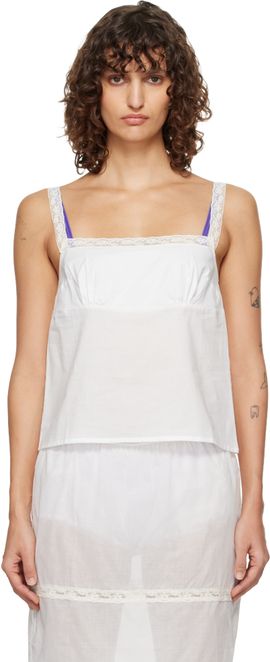 Fruity Booty Fruity Booty White Lace-Trim Camisole