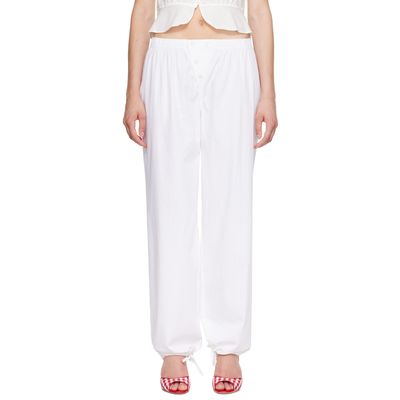 Fruity Booty White Poplin Trousers