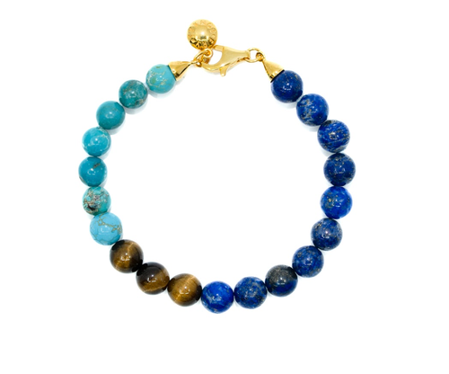 FRY POWERS FRY POWERS Lapis, Tiger Eye + Turquoise Bracelet