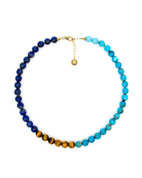 FRY POWERS FRY POWERS Turquoise, Lapis, Tiger Eye Collar Necklace