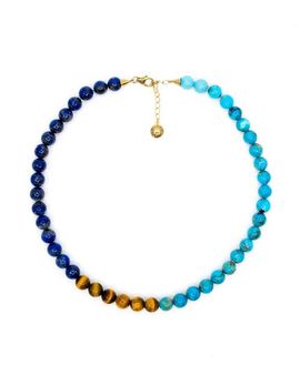 FRY POWERS FRY POWERS Turquoise, Lapis, Tiger Eye Collar Necklace