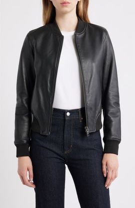 Frye Frye Classic Leather Bomber Jacket