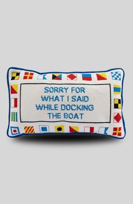 Furbish Furbish Docking The Boat Needlepoint Pillow 
