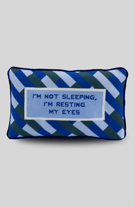Furbish Furbish Eyes Resting Needlepoint Pillow 