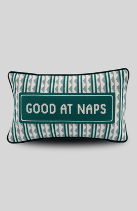 Furbish Furbish Good at Naps Needlepoint Pillow