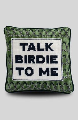 Furbish Furbish Talk Birdie To Me Needlepoint Pillow 